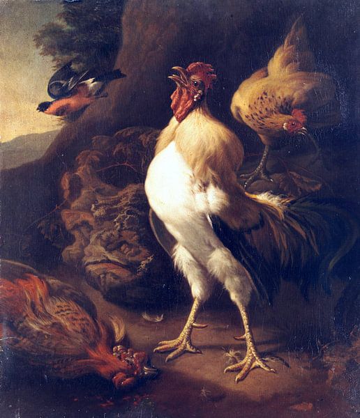 Proud rooster, Melchior d'Hondecoeter by Masterful Masters