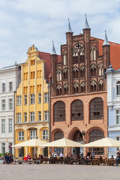 Oude Markt met Wulflamhaus, oude binnenstad, Stralsund van Torsten Krüger