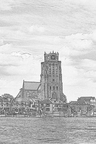 Big church in lines by Henk Hartzheim