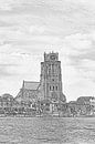 Big church in lines by Henk Hartzheim thumbnail