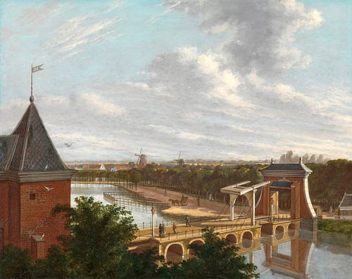 Het Amsterdams Buitenkanaal bij de Leidsepoort Gezien vanuit de Schouwburg, Johannes Jelgerhuis