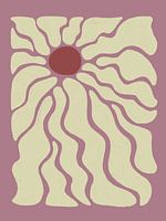 70s Bubbly flower mauve beige
