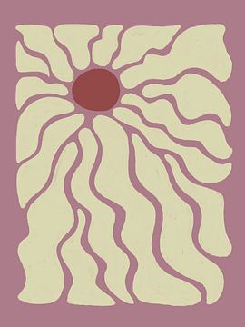 70s Bubbly flower mauve beige van The Art Kroep