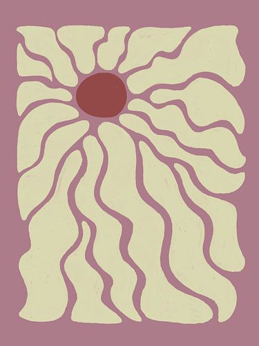 70s Bubbly flower mauve beige by The Art Kroep