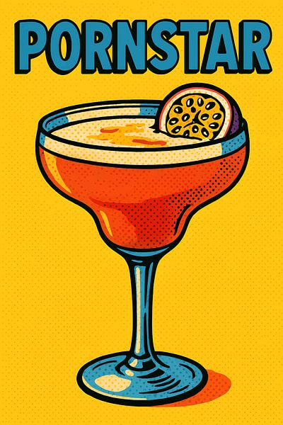 Pornstar Martini Cocktail Pop Art Gemälde. von Johannes