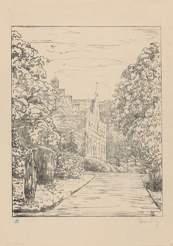 Simon Moulijn, Vue du pavillon de chasse Ter Horst depuis l'allée. Maison Ter Horst, 1926