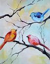 Birds in the Garden 4  van Maria Kitano thumbnail