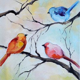 Birds in the Garden 4  van Maria Kitano