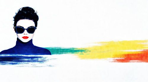 Stijlvolle vrouw met rode lippenstift