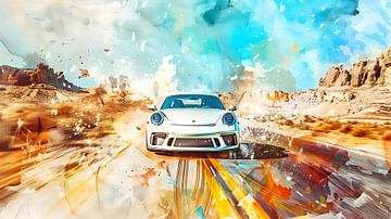 Witte Porsche 911 GT3 van PixelPrestige