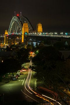 Sydney Harbour Bridge by night van Cathy Janssens