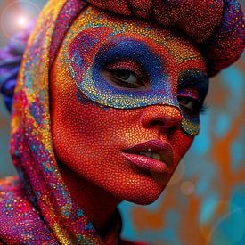 Mascarade de mosaïque : beauté chromatique sur A.D. Digital ART