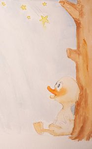 Peinture à l'aquarelle sur canard pour les enfants Rubbeldiduck