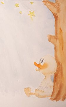 Rubbeldiduck Kinderbild Ente Aquarell Malerei von Beate Gube