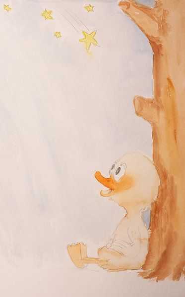 Rubbeldiduck Kinderbild Ente Aquarell Malerei von Beate Gube
