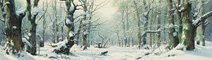 Schneebedeckte Äste | Winterwald Gemälde