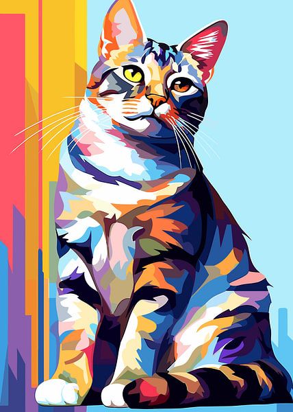 Chat Animal WPAP Pop Art par Mason Scott