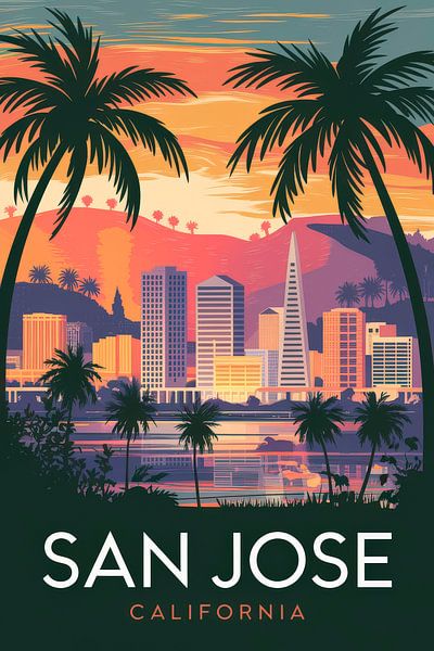 San José, Californië van Poster Art Shop