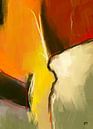Abstracte kleuren, schilderij  met oranje, geel en rood van Hella Maas thumbnail
