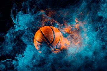Basketball in a foggy play of light by Poster Art Shop