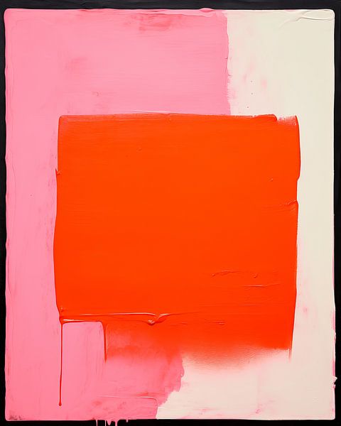 Modern abstract in roze en rood van Studio Allee