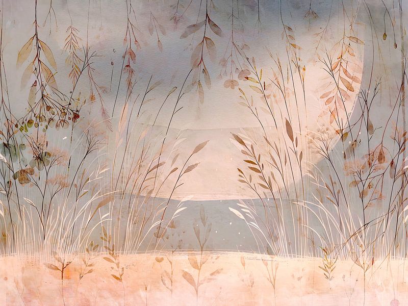 Prairie scandinave Fantaisie Abstraction par Mad Dog Art