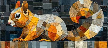 Eekhoorn Beeld | Eekhoorn in Oranje en Bruin van Modern Collection