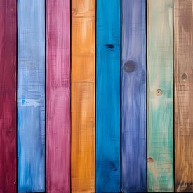 Kleurrijke houten planken V2 van drdigitaldesign