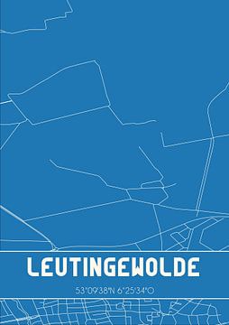 Blaupause | Karte | Leutingewolde (Drenthe) von Rezona