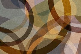 Géométrie rétro. Formes organiques abstraites modernes en brun, gris, jaune. sur Dina Dankers