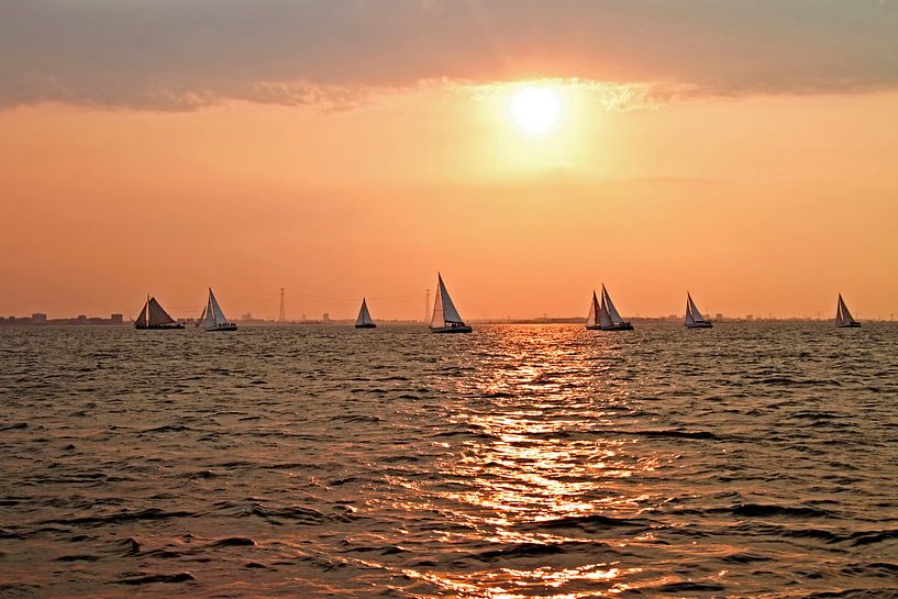 Sailing on the IJsselmeer at sunset by Eye on You