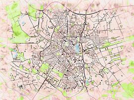 Map of Nordhorn with the style 'Soothing Spring' by Maporia