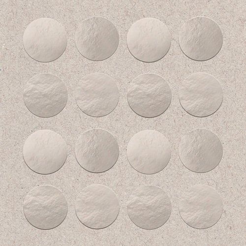 Abstracte geometrische vormen in zilver op beige