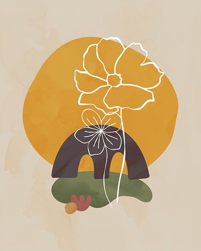 Twee bloemen op een zomeravond