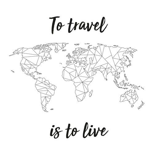 Geometric World Map with Quote | Wall Circle