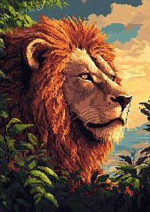 Löwe - Pixel Art