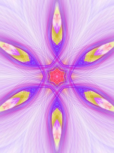Mandala digital art 'Purple softness' by Ivonne Fuhren- van de Kerkhof