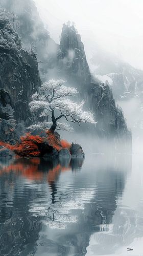 wit-grijs met kleur element