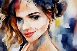 Lady in watercolor