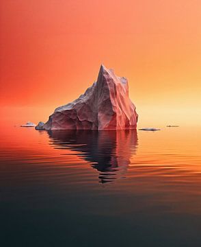 Iceberg au lever du soleil sur fernlichtsicht