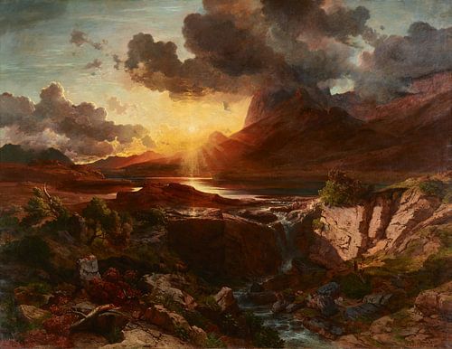 Albert Zimmermann, Zonsondergang Bij De Shintersee In Berchtesgaden, 1858