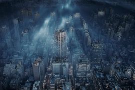 Nacht in der nebligen Stadt von Leif Løndal