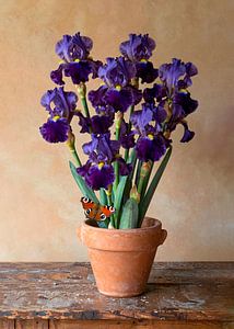 Still Life: Flower Pot with Irises