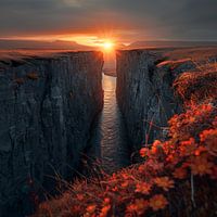 Sunset between two worlds