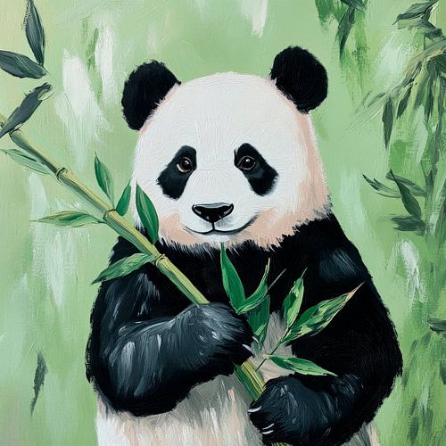 Schattige panda met bamboe functioneel