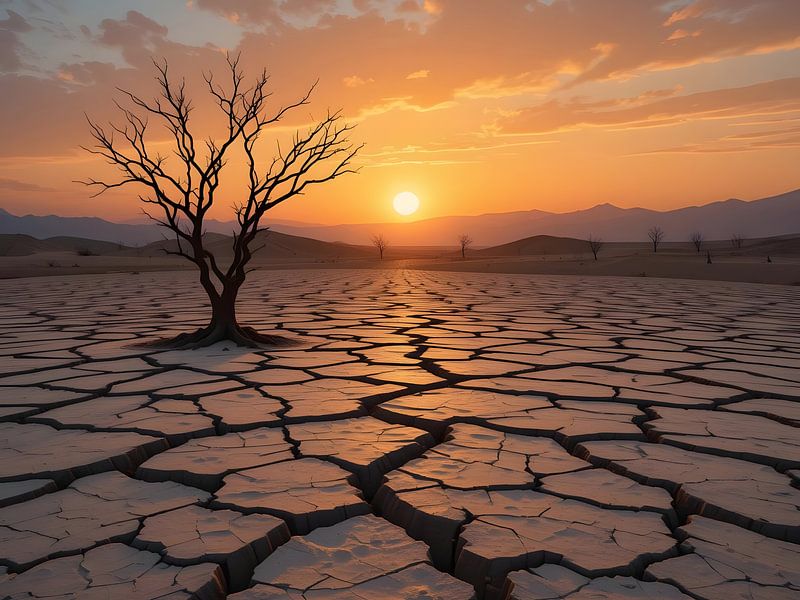 Lonely tree in the desert by HorizonArtistry