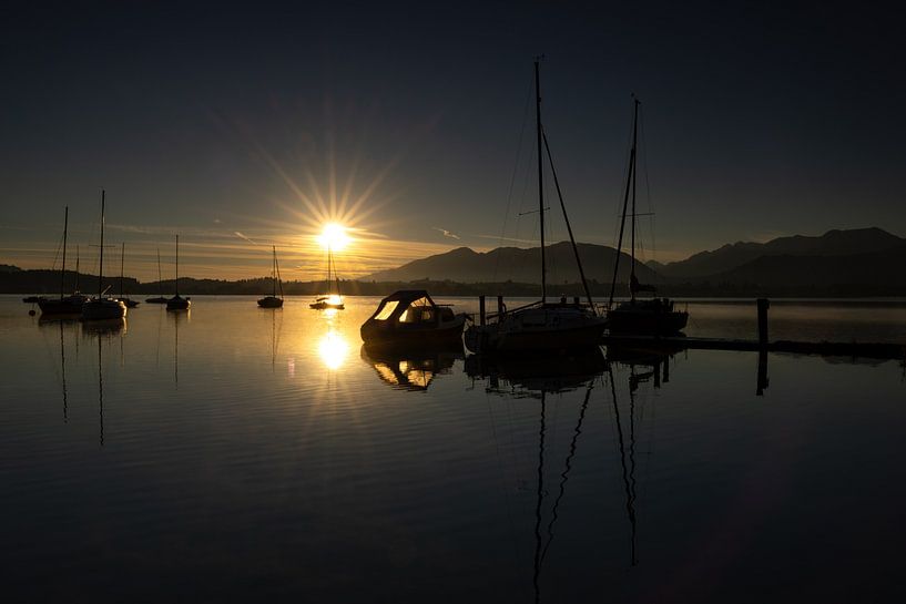 Sonnenaufgang am Forggensee van Andreas Müller