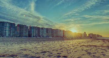 Sonnenuntergang an der Küste von Blankenberge von Mike Maes