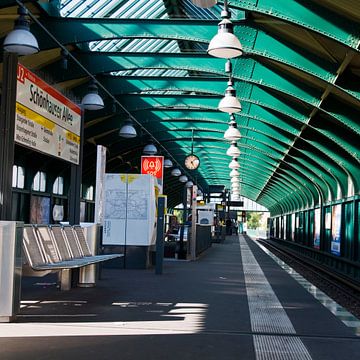 Tube Station of the line U2 on Schoenhauser-Allee in Berlin-East van Silva Wischeropp