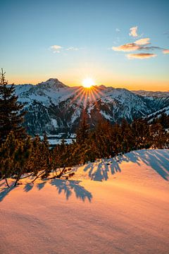 Sonnenuntergang über den Allgäuer Alpen von Leo Schindzielorz